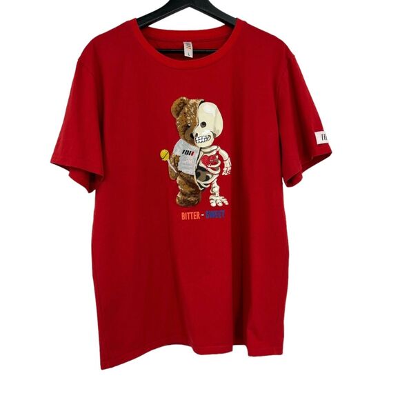 Fifth Loop bittersweet tee large mens skeleton bear graphic t-shirt red - Picture 11 of 11
